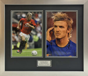 David Beckham Personally Signed Photo in Framed Presentation Image E