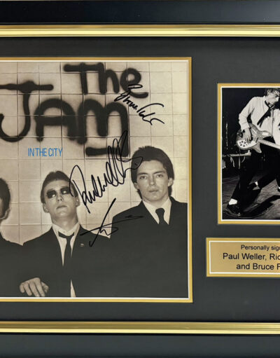 Paul Weller, Bruce Foxton & Rick Buckler Personally Signed The Jam In the City Vinyl in Framed Presentation