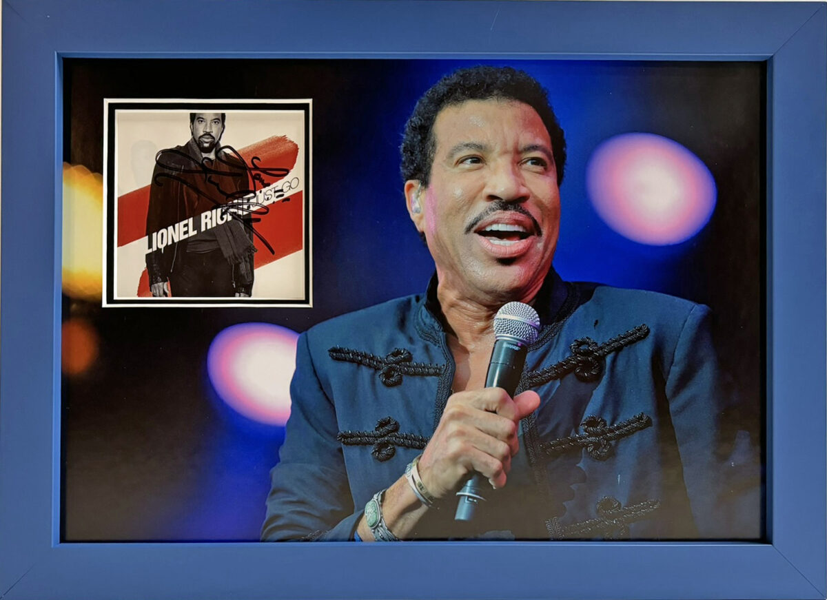 Lionel Richie Personally Singed CD Album in Framed Presentation
