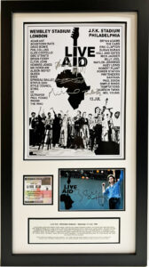Live Aid Poster Signed by 7 Original Performers Framed Very Rare