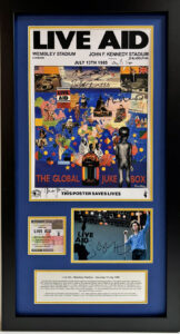 Live Aid Poster Signed by 8 Original Performers Framed Very Rare