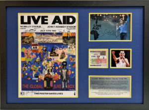 Live Aid Poster Signed by 8 Original Performers Framed Very Rare