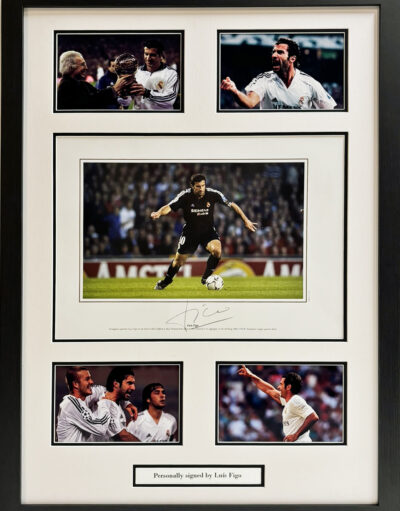 Luis Figo Signed Real Madrid Picture in Framed Presentation