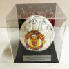 Manchester United Signed Football by Treble Winners 1999 in Case