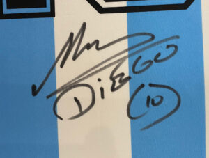 Pele & Diego Maradona Personally Signed Shirts in Dual Frame