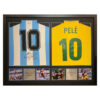 Pele & Diego Maradona Personally Signed Shirts in Dual Frame