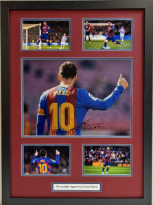 Lionel Messi Personally Signed Barcelona Picture in Framed Presentation