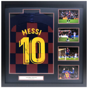Lionel Messi Signed FC Barcelona 2019-20 Home Shirt in Deluxe Frame