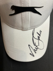 Nick Faldo Personally Signed Slazenger Cap in Display Case with Plaque