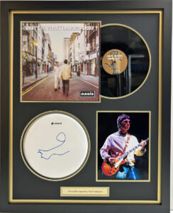 Noel Gallagher Personally Signed Drum Skin in Framed Presentation