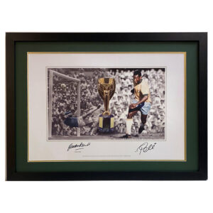 Pele & Gordon Banks Signed Picture Framed 