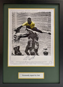 Pele Personally Signed Picture Framed