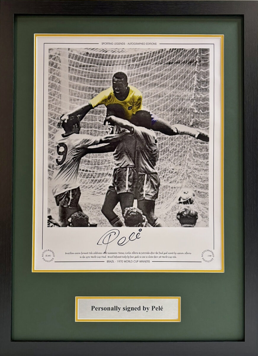 Pele Personally Signed Picture Framed