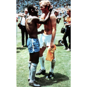 Pele Personally Signed Picture with Bobby Moore Framed