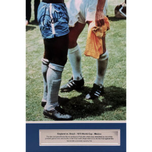 Pele Personally Signed Picture with Bobby Moore Framed