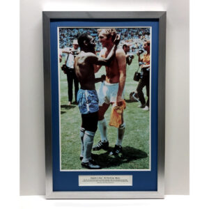 Pele Personally Signed Picture with Bobby Moore Framed