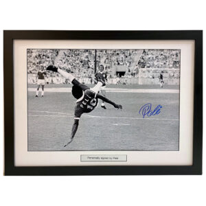 Pele Personally Signed Overhead Kick Picture Framed
