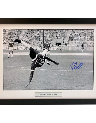 Pele Personally Signed Overhead Kick Picture Framed