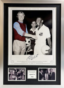 Pele Signed Picture with Bobby Moore Framed