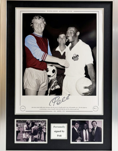 Pele Signed Picture with Bobby Moore Framed