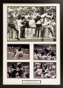 Pele Personally Signed Overhead Kick Picture Framed