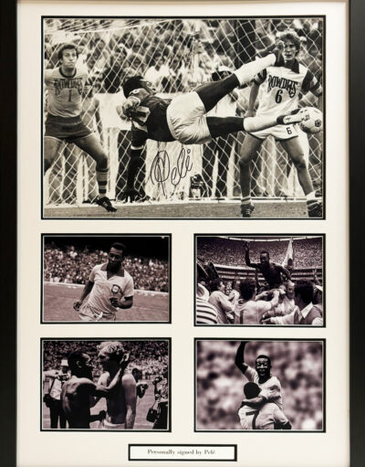 Pele Personally Signed Overhead Kick Picture Framed