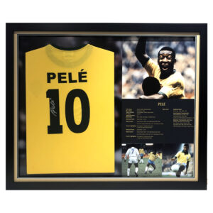 Brazil Shirt signed by Pele in Super Deluxe Frame