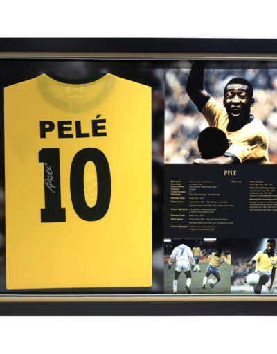 Brazil Shirt signed by Pele in Super Deluxe Frame