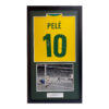 Brazil Shirt signed by Pele & Gordon Banks Framed
