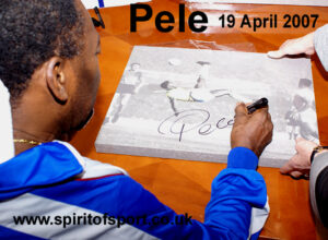 Pele Personally Signed Overhead Kick Picture Framed