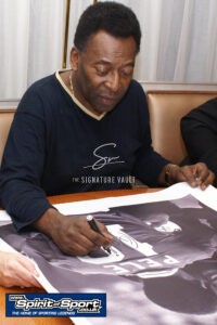 Pele Personally Signed Overhead Kick Picture Framed