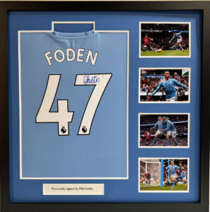 Phil Foden Signed Manchester City Shirt in Deluxe Frame