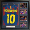 Ronaldinio Signed Barcelona Shirt in Deluxe Frame - Image 2