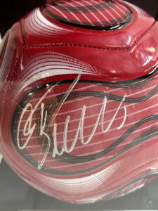 Cristiano Ronaldo Signed Manchester United Football in Case with Plaque