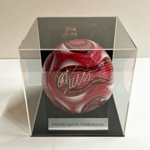 Cristiano Ronaldo Signed Manchester United Football in Case with Plaque