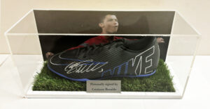 Cristiano Ronaldo Signed Nike Football Boot Manchester United in Case with Plaque