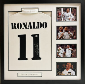 Ronaldo R9 Signed Real Madrid Shirt in Deluxe Frame