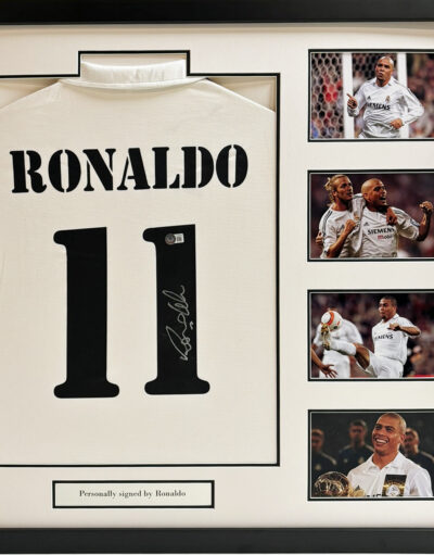 Ronaldo R9 Signed Real Madrid Shirt in Deluxe Frame