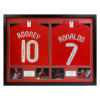 Cristiano Roanaldo & Wayne Rooney Signed Manchester United Shirts in Dual Frame 