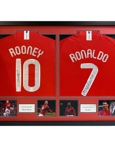 Cristiano Roanaldo & Wayne Rooney Signed Manchester United Shirts in Dual Frame 
