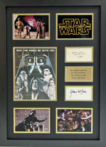 Star Wars Presentation Signed by Earl Jones, Alec Guinness & 3 More Framed