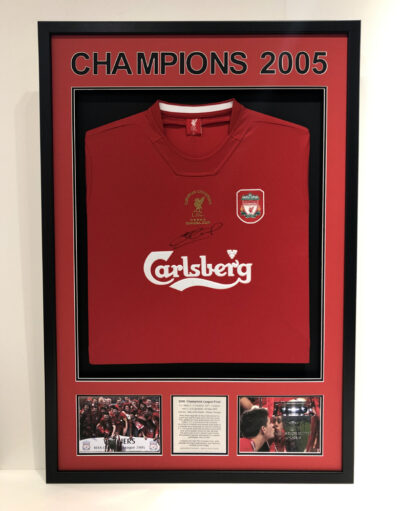 Steven Gerrard signed Liverpool Champions League Shirt in Classic Frame