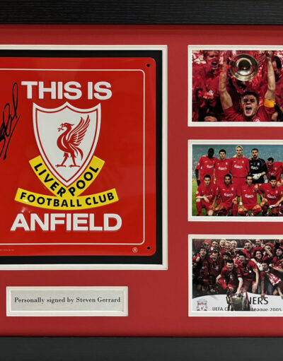 Steven Gerrard signed Liverpool Road Sign Framed