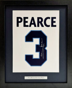 England Euro 1996 Shirt Print personally signed by Stuart Pearce Framed