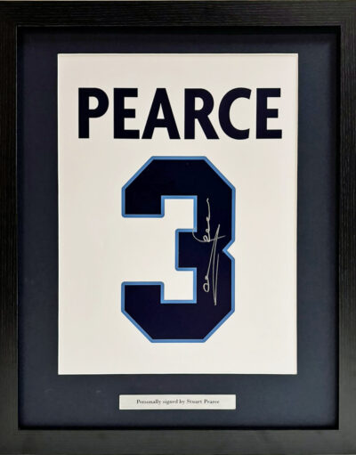 England Euro 1996 Shirt Print personally signed by Stuart Pearce Framed