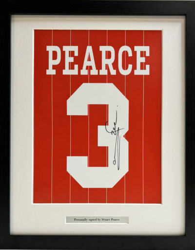 Nottingham Forrest Shirt Print personally signed by Stuart Pearce Framed