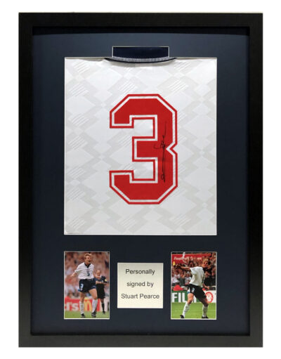 Stuart Pearce Signed England World Cup 1990 Shirt in Classic Frame
