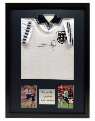 Stuart Pearce Signed England World Cup 1990 Shirt in Classic Frame
