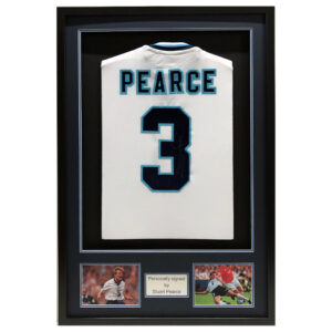 Stuart Pearce Signed England Euro 1996 Shirt in Classic Frame