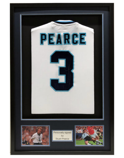 Stuart Pearce Signed England Euro 1996 Shirt in Classic Frame
